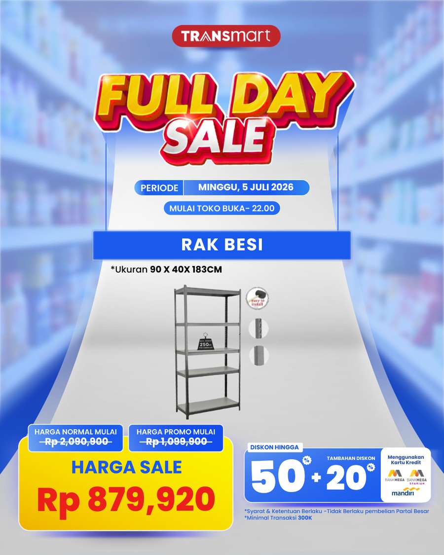 Rak Besi Banting Harga di Transmart Full Day Sale