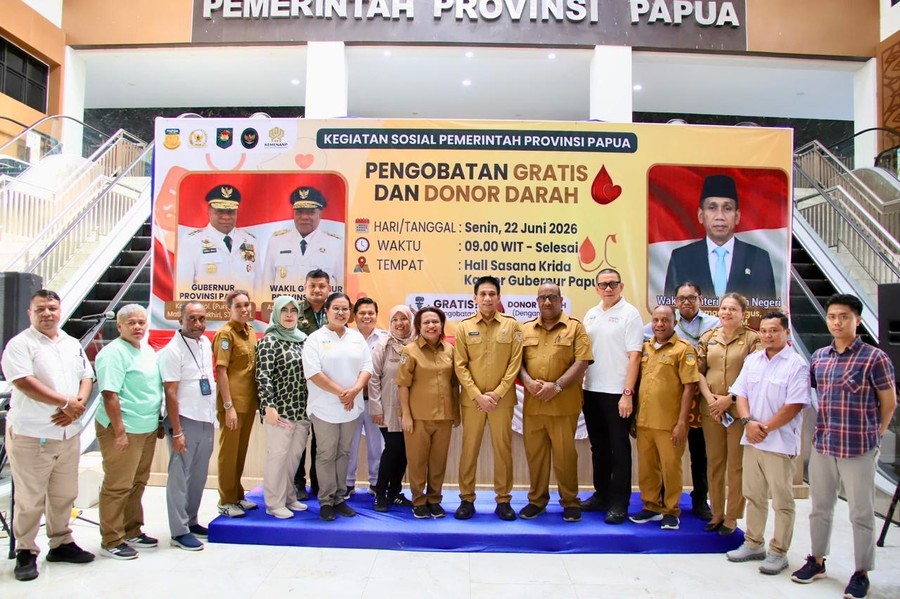 Wamendagri Apresiasi Pemprov Papua Gelar Pengobatan Gratis dan Donor Darah